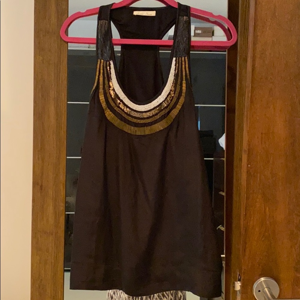 Love Sam beaded silk tank top